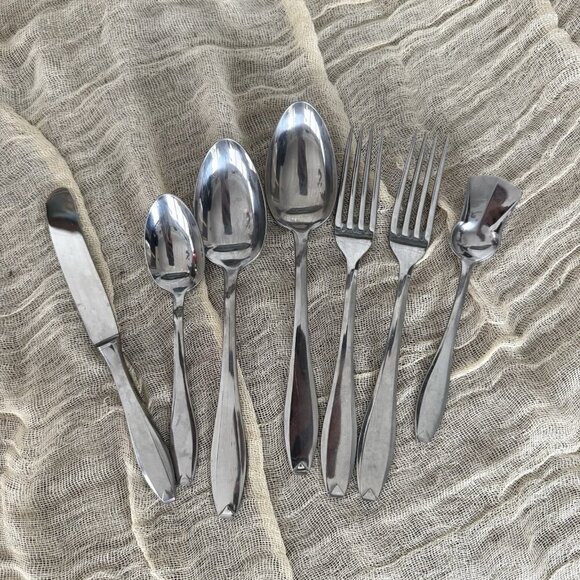 Robeson Bright star Continental Fork Butter Knife Sugar Spoon Teaspoon Stainless - Picture 1 of 7